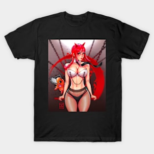 Redhead anime girl with horns T-Shirt